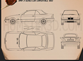 BMW 3 Series (E36) Convertible 1994 car clipart