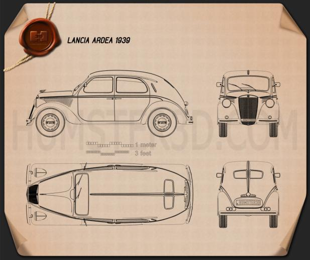 Lancia Ardea 1939 Blueprint