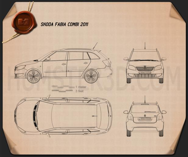 Skoda Fabia Combi 2011 car clipart