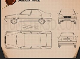 Lancia Dedra (835) 1989 car clipart