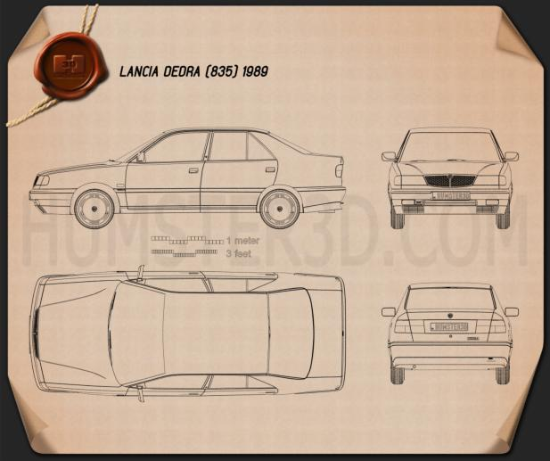 Lancia Dedra (835) 1989 car clipart