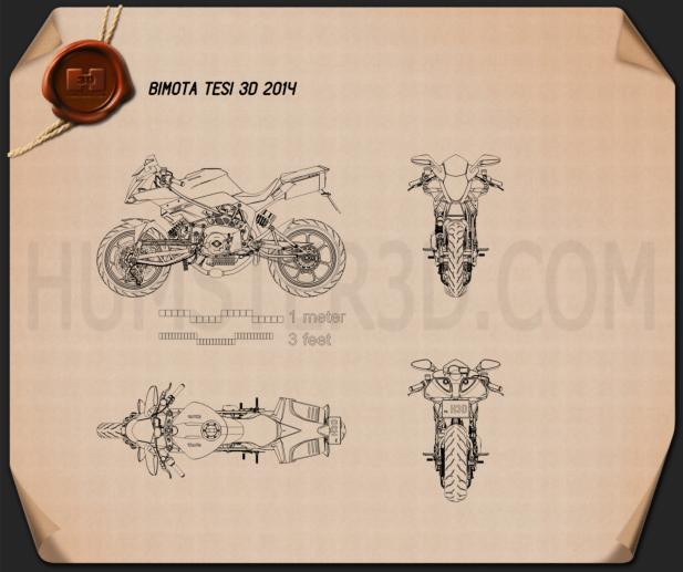Bimota Tesi 3D 2014 Motorcycle clipart
