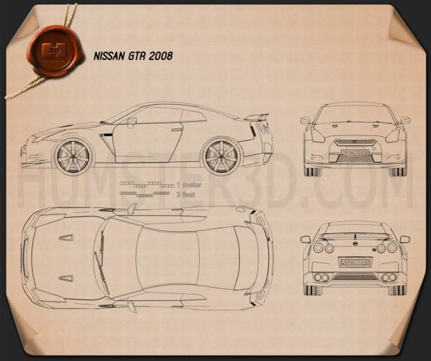 Nissan GT-R 2008 car clipart