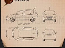 Skoda Praktik 2011 car clipart