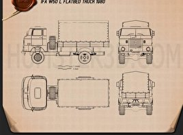 IFA W50 L Flatbed Truck 1980 clipart