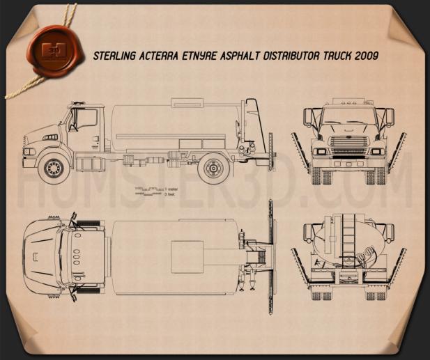 Sterling Acterra Etnyre Asphalt Distributor Truck 2009 Clipart Image