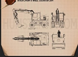 Hitachi Z140W-5 Wheel Excavator Trator clipart