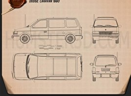 Dodge Caravan 1990 clipart