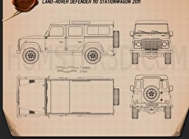 Land Rover Defender 110 Station Wagon 2011 car clipart