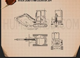 Hitachi ZX38U-5 Mini Excavator 2014 Trator clipart