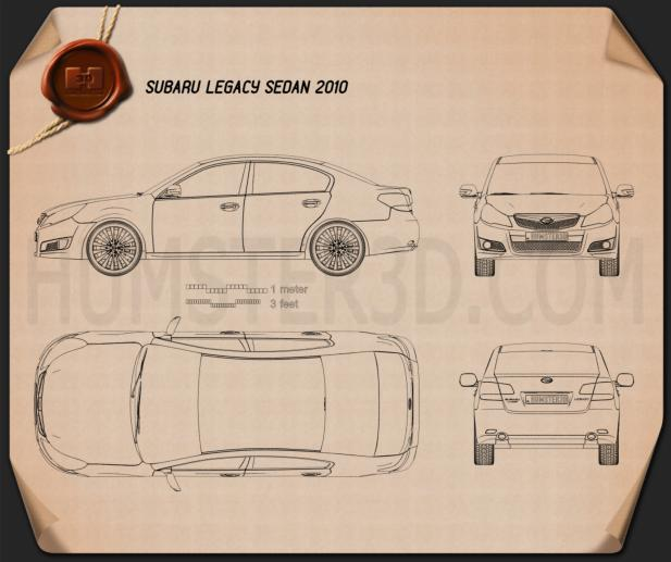 Subaru Legacy (Liberty) sedan 2010 Blueprint