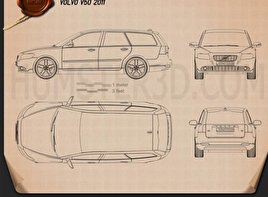 Volvo V50 2011 car clipart