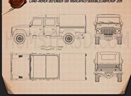 Land Rover Defender 130 High Capacity Double Cab PickUp car clipart