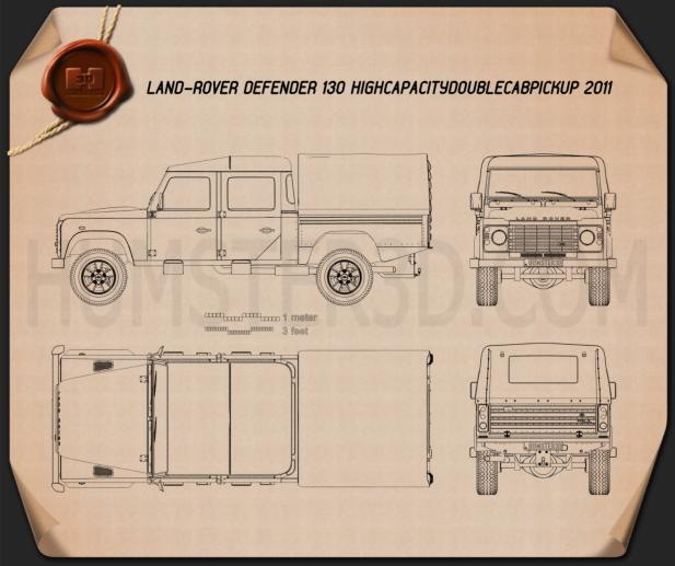 Land Rover Defender 130 High Capacity Double Cab PickUp Blueprint