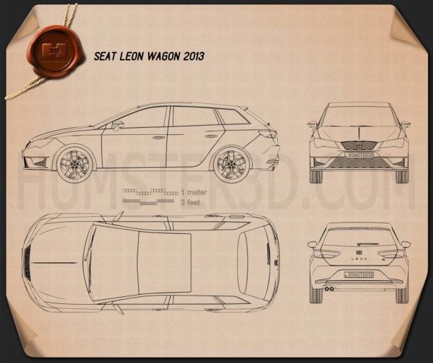 Seat Leon wagon 2013 car clipart