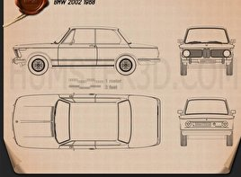 BMW 2002 1968 car clipart