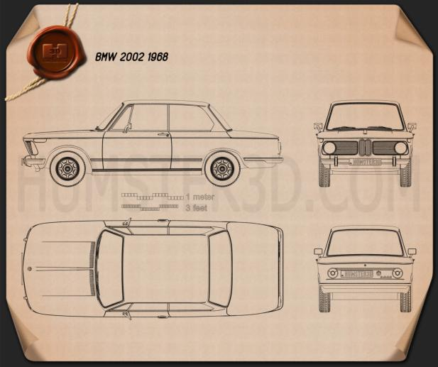 BMW 2002 1968 Clipart Image