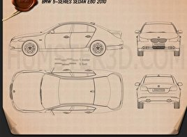 BMW 5 Series Sedan E60 2010 car clipart