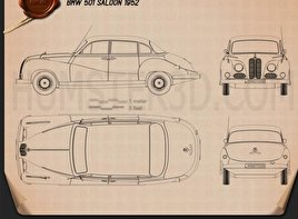 BMW 501 Saloon 1952 car clipart