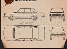 BMW 5 Series sedan (E12) 1978 car clipart