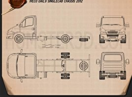 Iveco Daily Einzelkabine Chassis 2012 clipart