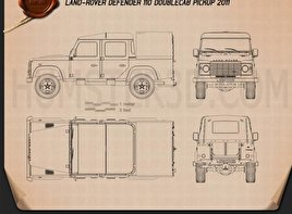 Land Rover Defender 110 Double Cab pickup 2011 car clipart