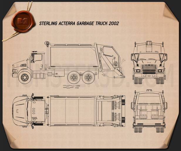 Sterling Acterra Garbage Truck 2002 PNG Clipart