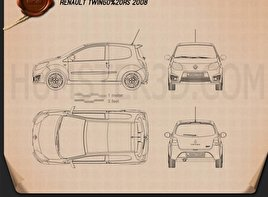 Renault Twingo RS 2008 car clipart