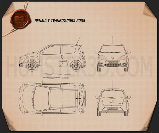 Renault Twingo RS 2008 Clipart Image