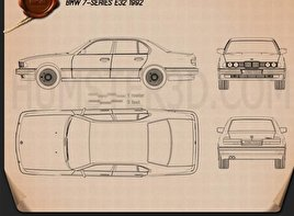 BMW 7 Series (E32) 1992 car clipart