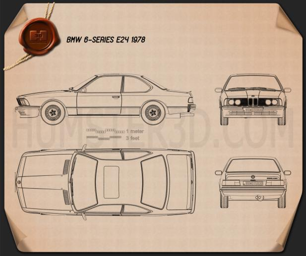 BMW 6 Series (E24) 1978 Blueprint