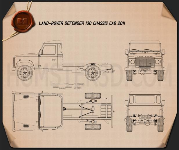 Land Rover Defender 130 Chassis Cab 2011 car clipart