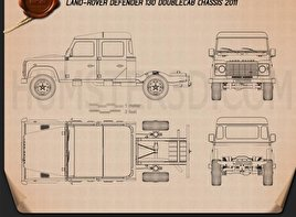 Land Rover Defender 130 Cabina dupla Chassis 2011 car clipart