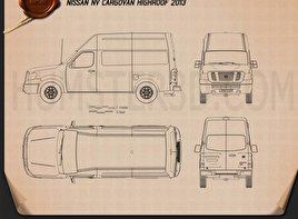 Nissan NV Cargo Van High Roof 2013 clipart