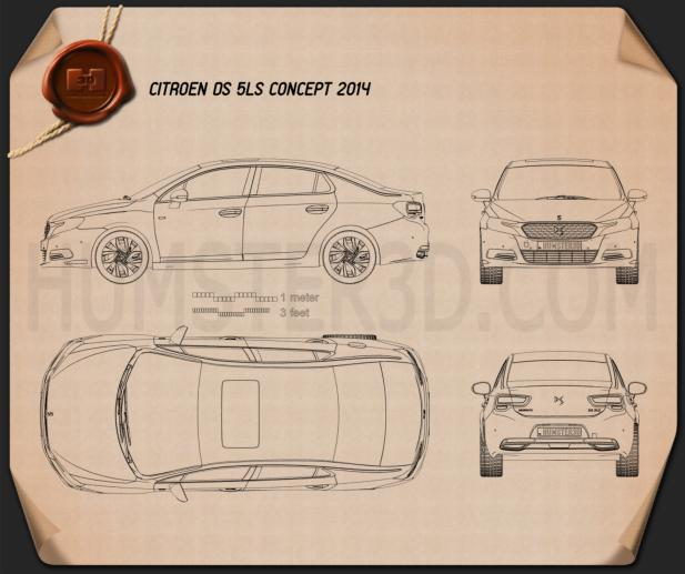 Citroen DS 5LS 2014 Blueprint