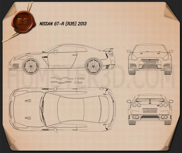 Nissan GT-R (R35) 2013 Blueprint