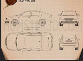 Skoda Rapid 2012 car clipart