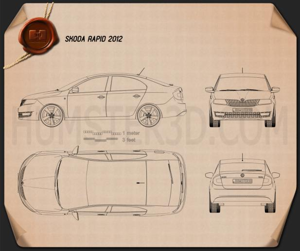 Skoda Rapid 2012 car clipart