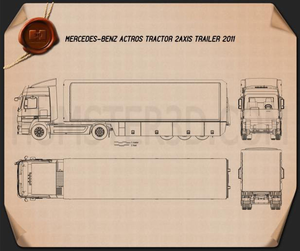 Mercedes-Benz Actros Tractor Trailer 2011 PNG Clipart