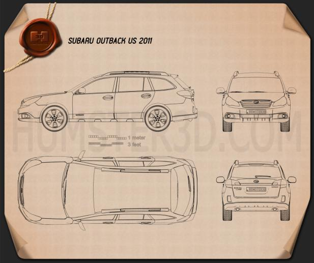 Subaru Outback US 2011 car clipart