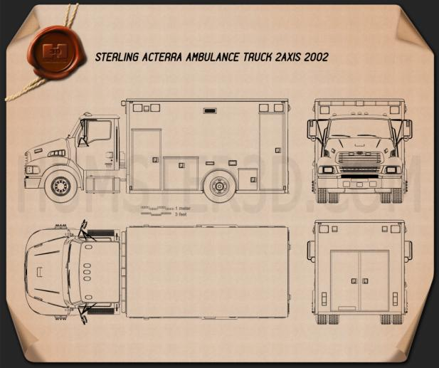 Sterling Acterra Ambulance Truck 2002 Blueprint