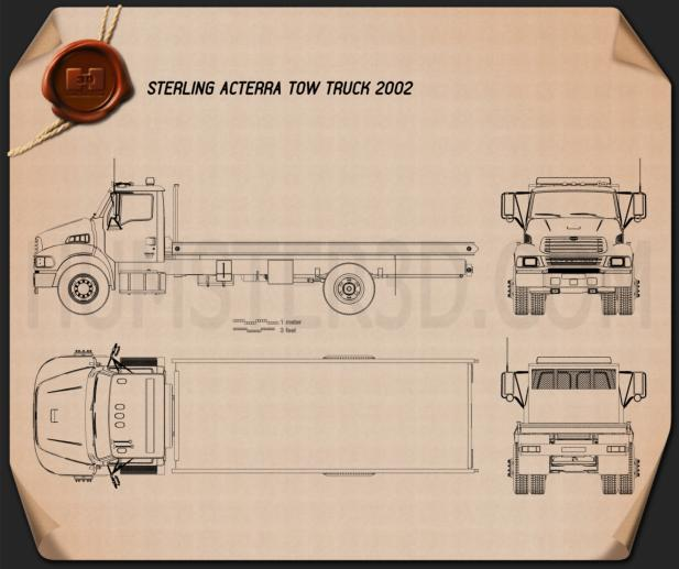 Sterling Acterra Tow Truck 2002 Clipart Image