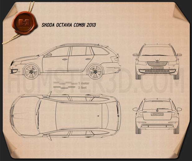 Skoda Octavia Combi 2013 car clipart