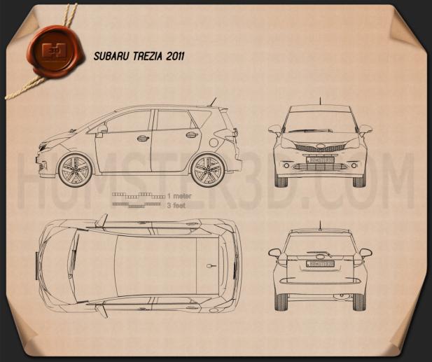 Subaru Trezia 2011 Clipart Image