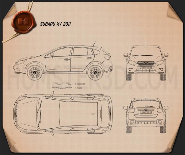 Subaru XV 2012 Clipart Image