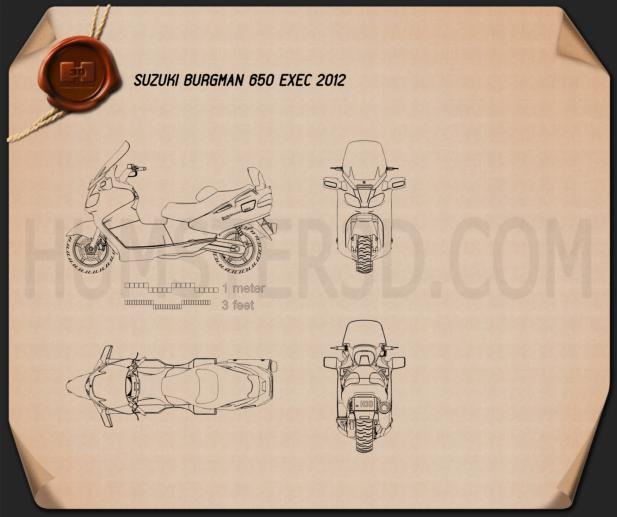 Suzuki Burgman (Skywave) AN650 Executive 2012 Motorcycle clipart