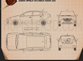 Subaru Impreza hatchback 2012 car clipart