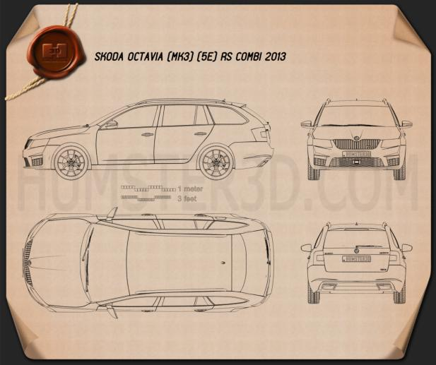 Skoda Octavia RS Combi 2013 Blueprint