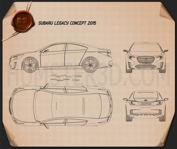 Subaru Legacy Conceito 2015 Blueprint