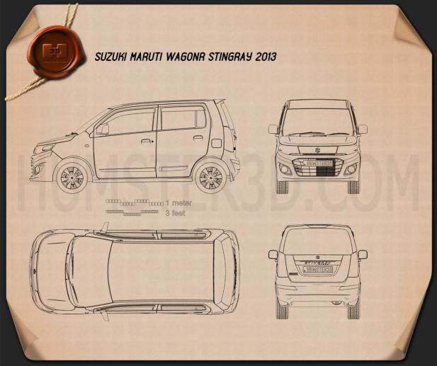 Suzuki (Maruti) WagonR Stingray 2013 clipart